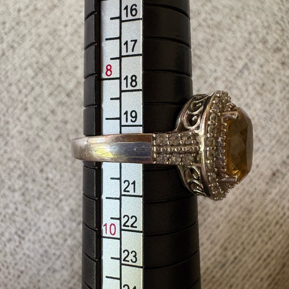 Brazilian Citrine & White Zircon Ring - Picture 7 of 11